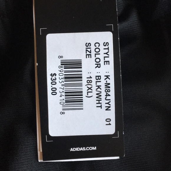 Adidas Black/white sweats XL BOYS/fit SM in women - Picture 2 of 4